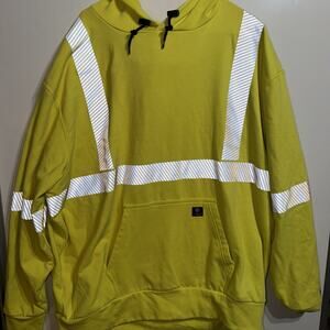 Tyndale Workwear Men’s XXL High Visibility Yellow Fleece Hoodie Sweatshirt